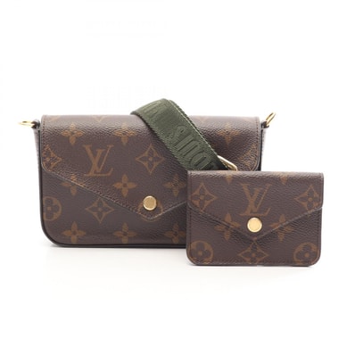 ルイ・ヴィトン LOUIS VUITTON ミュルティ ポシェット フェリシー モノグラム ショルダーバッグ バッグ PVCコーティングキャンバス レディース ブラウン系 / グリーン系 M80091 【中古】