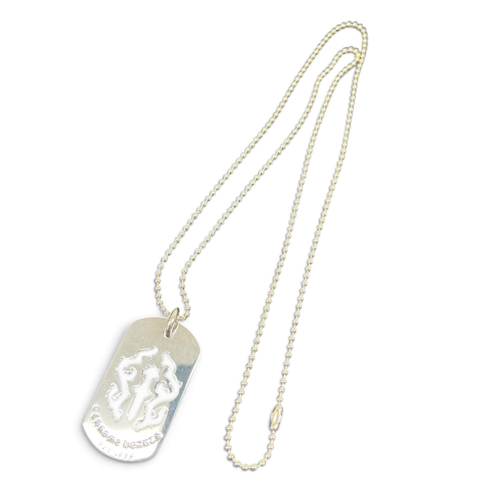 CHROME HEARTS 極美品 クロムハーツ D/TAG DAGGER ダガー カットアウト ドッグタグ ネックレス インボイス・袋付属 シルバー チョーカー チャーム クロム アクセサリー Aランク 中古 鑑定済