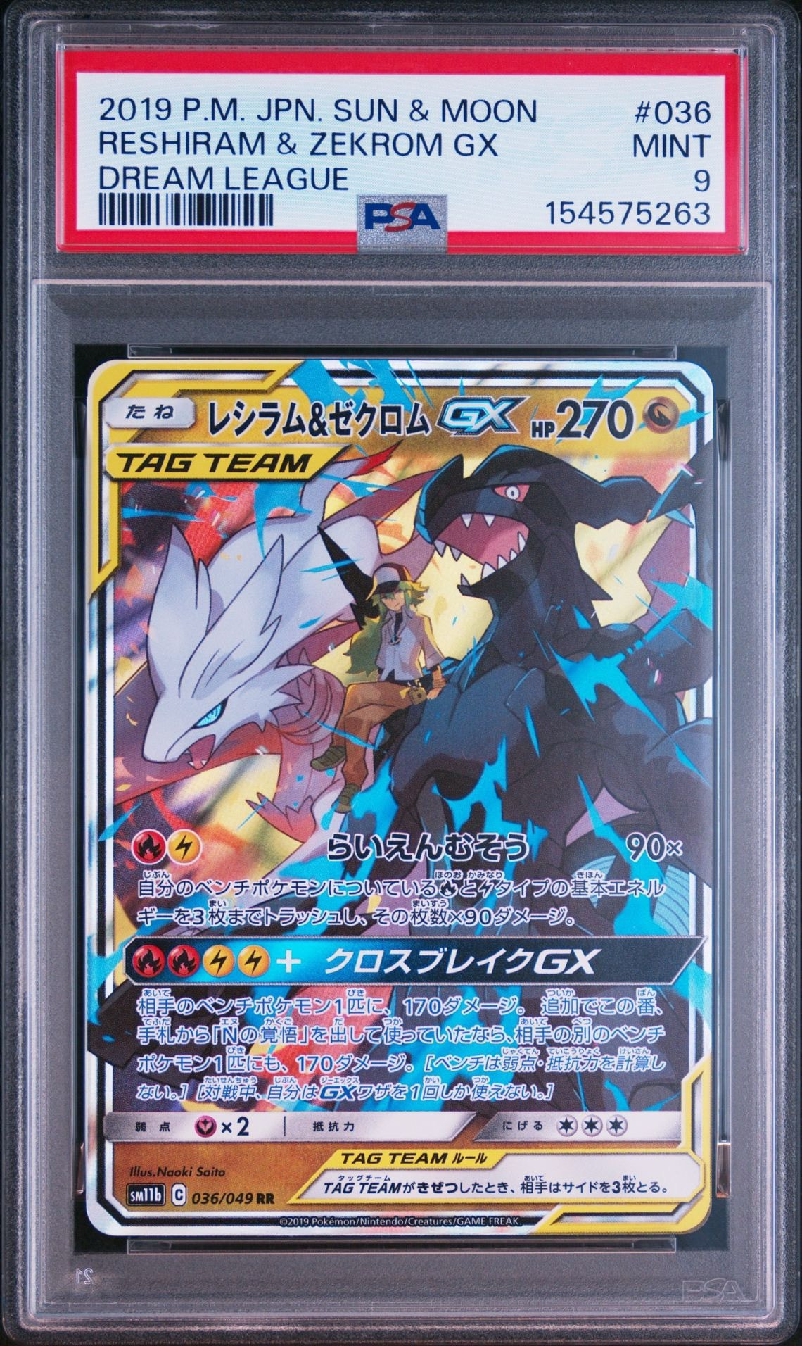 レシラム&ゼクロムGX (N) RR[SM11b 036/049](強化拡張パック「ドリームリーグ」)