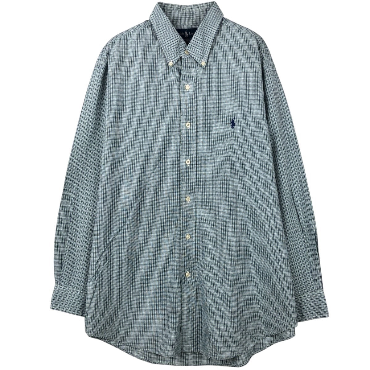 古着 ラルフローレン Ralph Lauren CUSTOM FIT 長袖 ボタンダウンチェックシャツ メンズXL相当/eaa666398