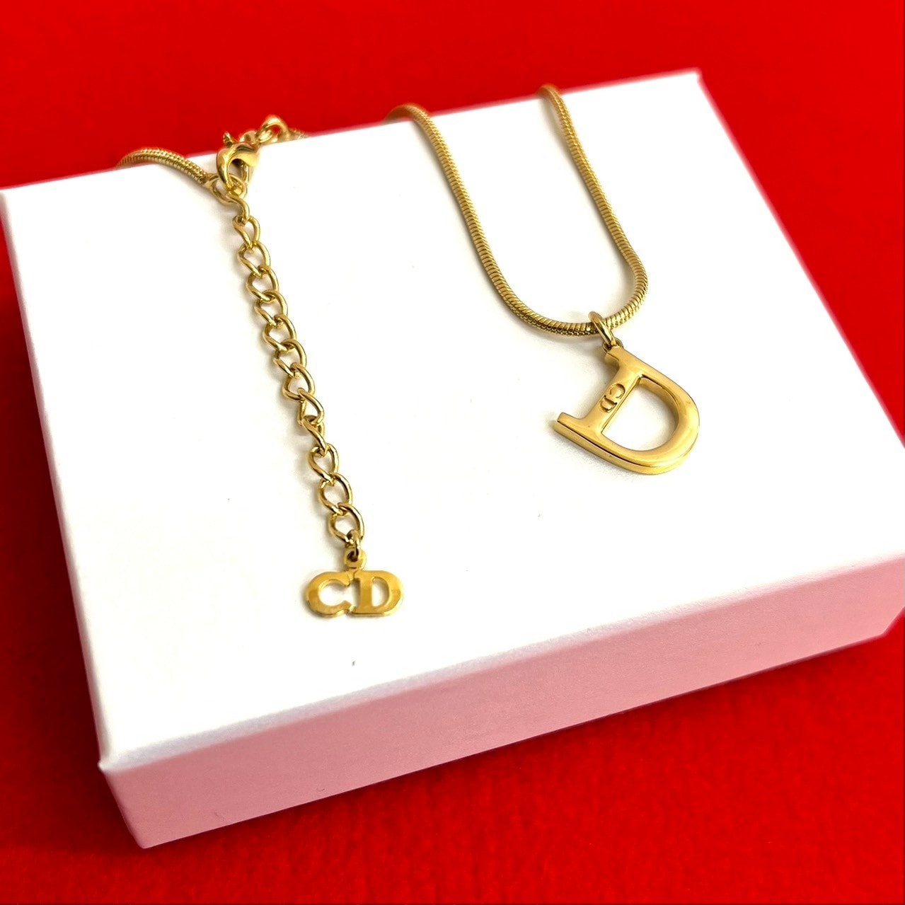 Christian Dior ディオール CD ロゴ GP ネックレス ゴールド
 267-2