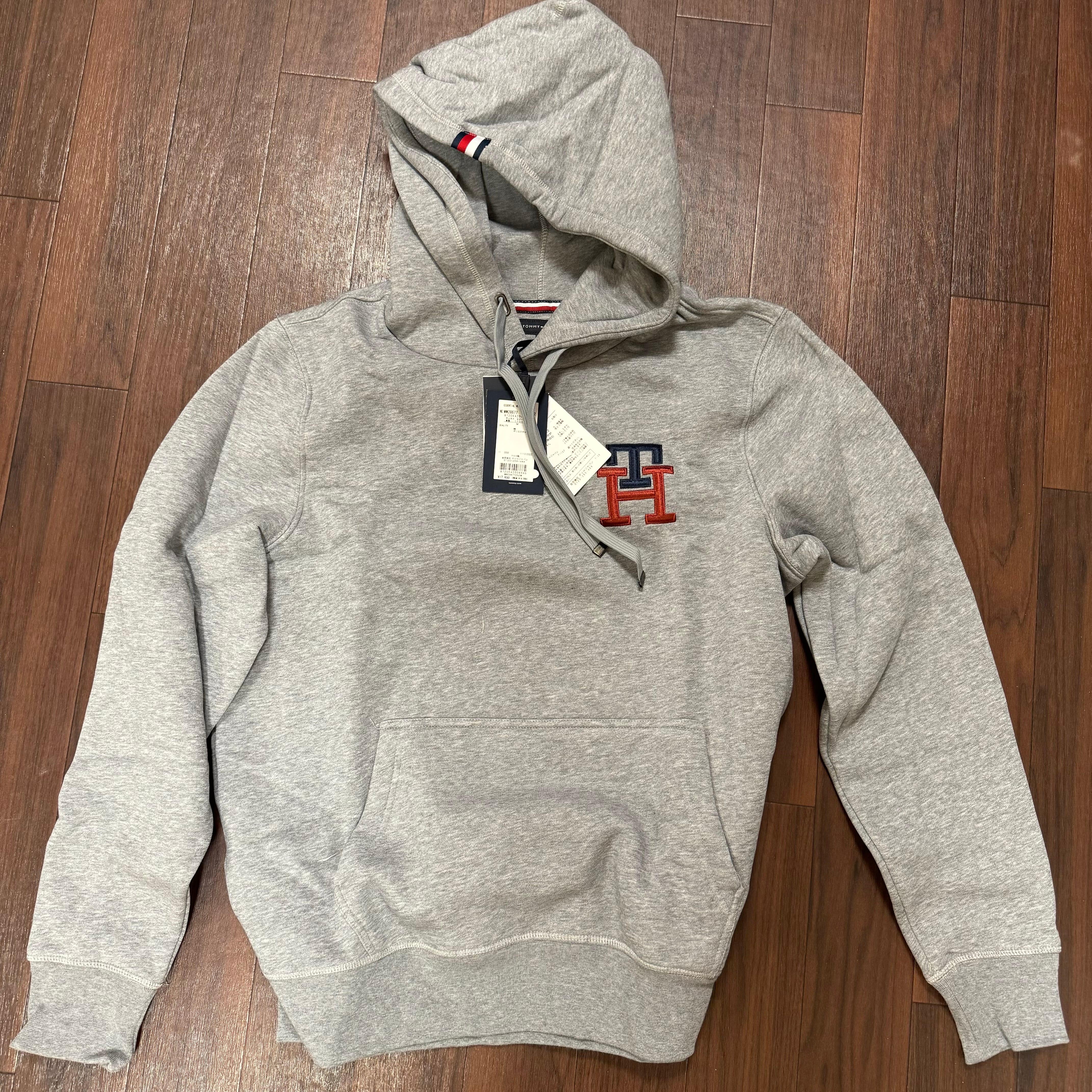 TOMMY HILFIGER モノグラムロゴ パーカー グレー M 新品 タグ付き MW28677
