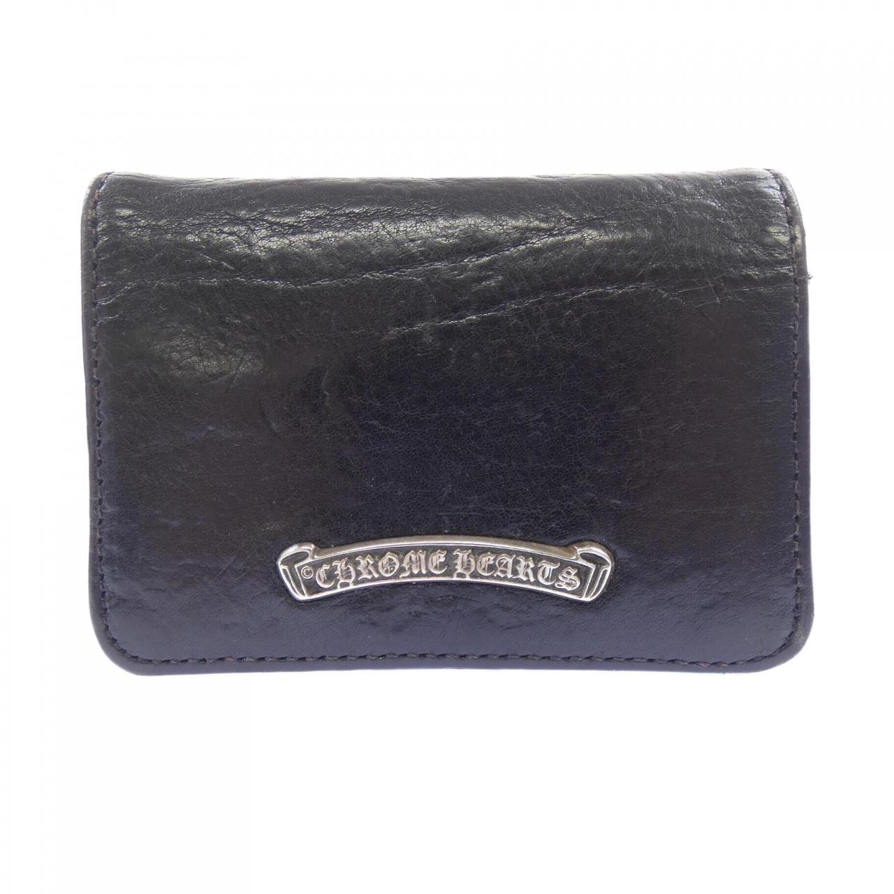 Chrome Hearts Arch Logo Plate 3-Pocket Leather Card Case "Black"