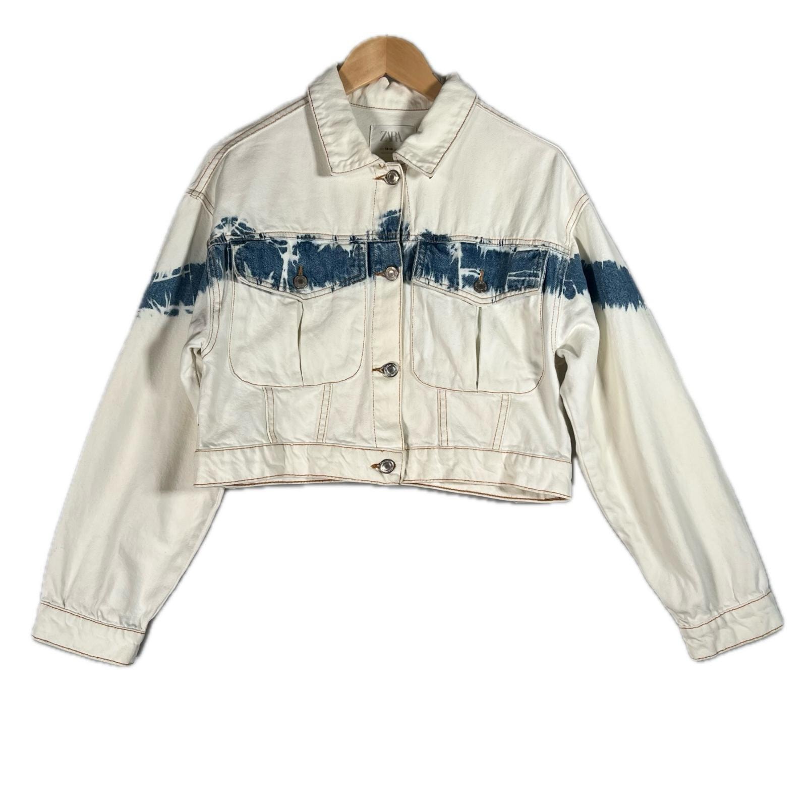 ZARA ザラ ライン 秋冬 AW デニムジャケット ホワイト レディース 13-14【古着】【中古】