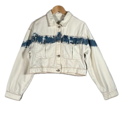 ZARA ザラ ライン 秋冬 AW デニムジャケット ホワイト レディース 13-14【古着】【中古】