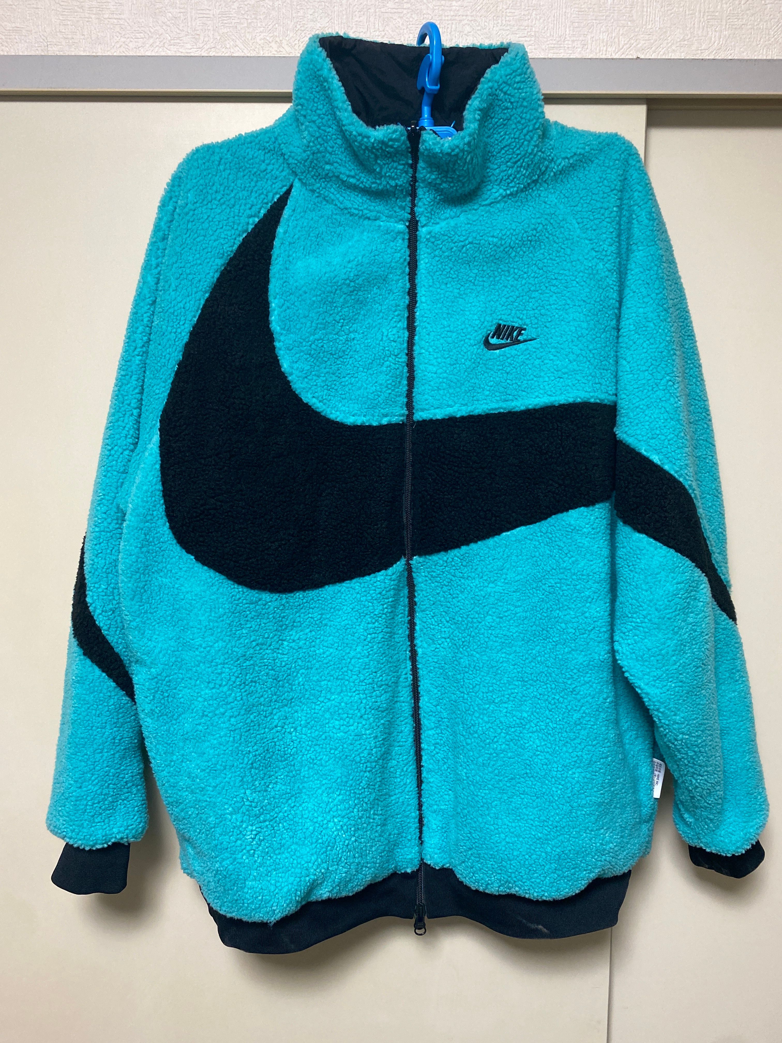Nike Big Swoosh Reversible Boa Jacket "Illusion Green/Black"