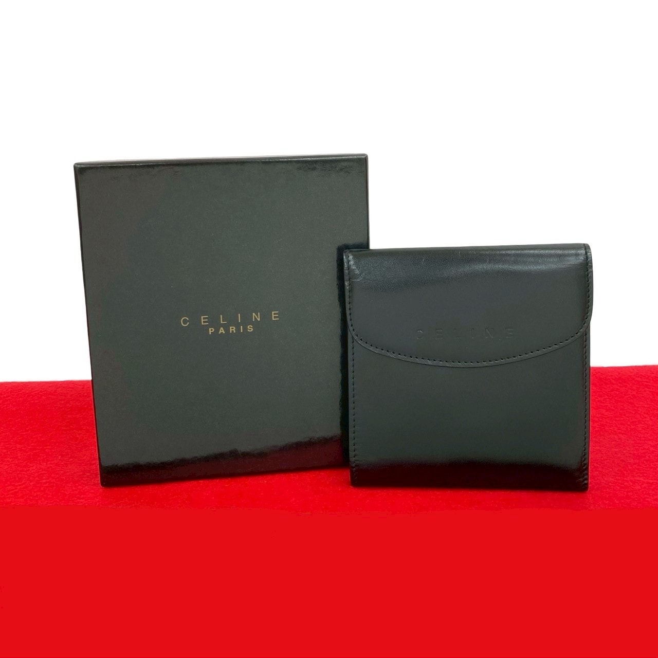 CELINE セリーヌ マカダム ブラゾン 柄 レザー PVC 二つ折り財布 ブラック
35876