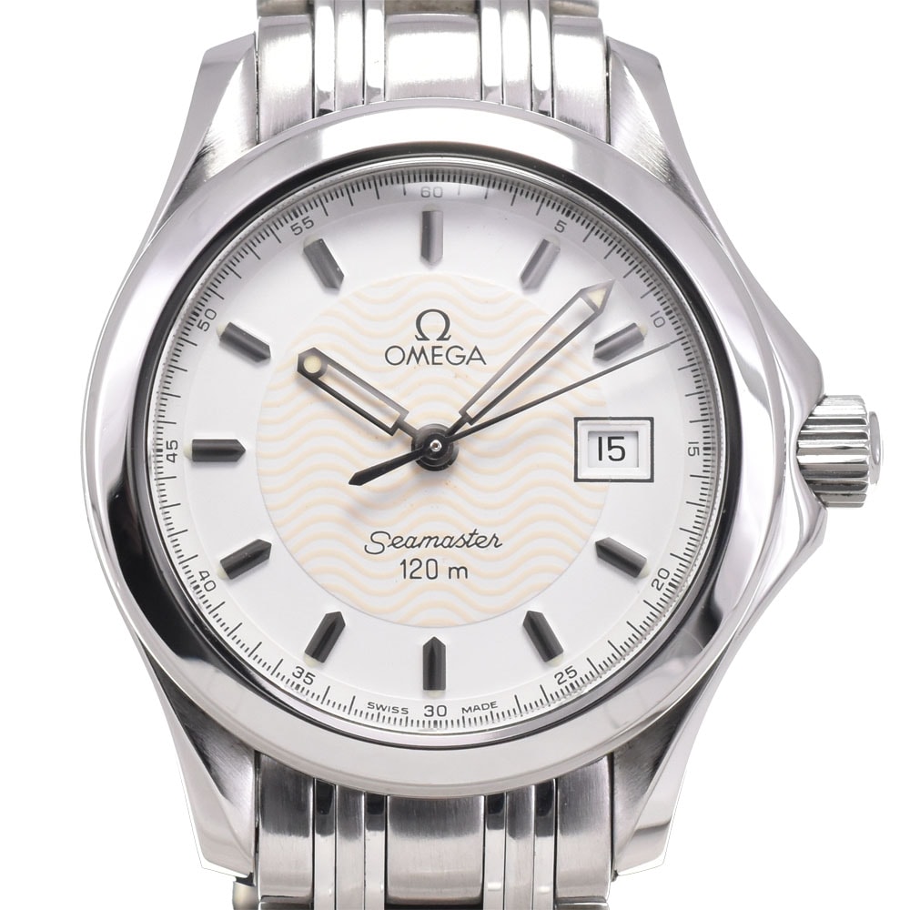 オメガ OMEGA 2571.21 シーマスター 120M デイト クォーツ レディース 美品 保証書付き C#146939