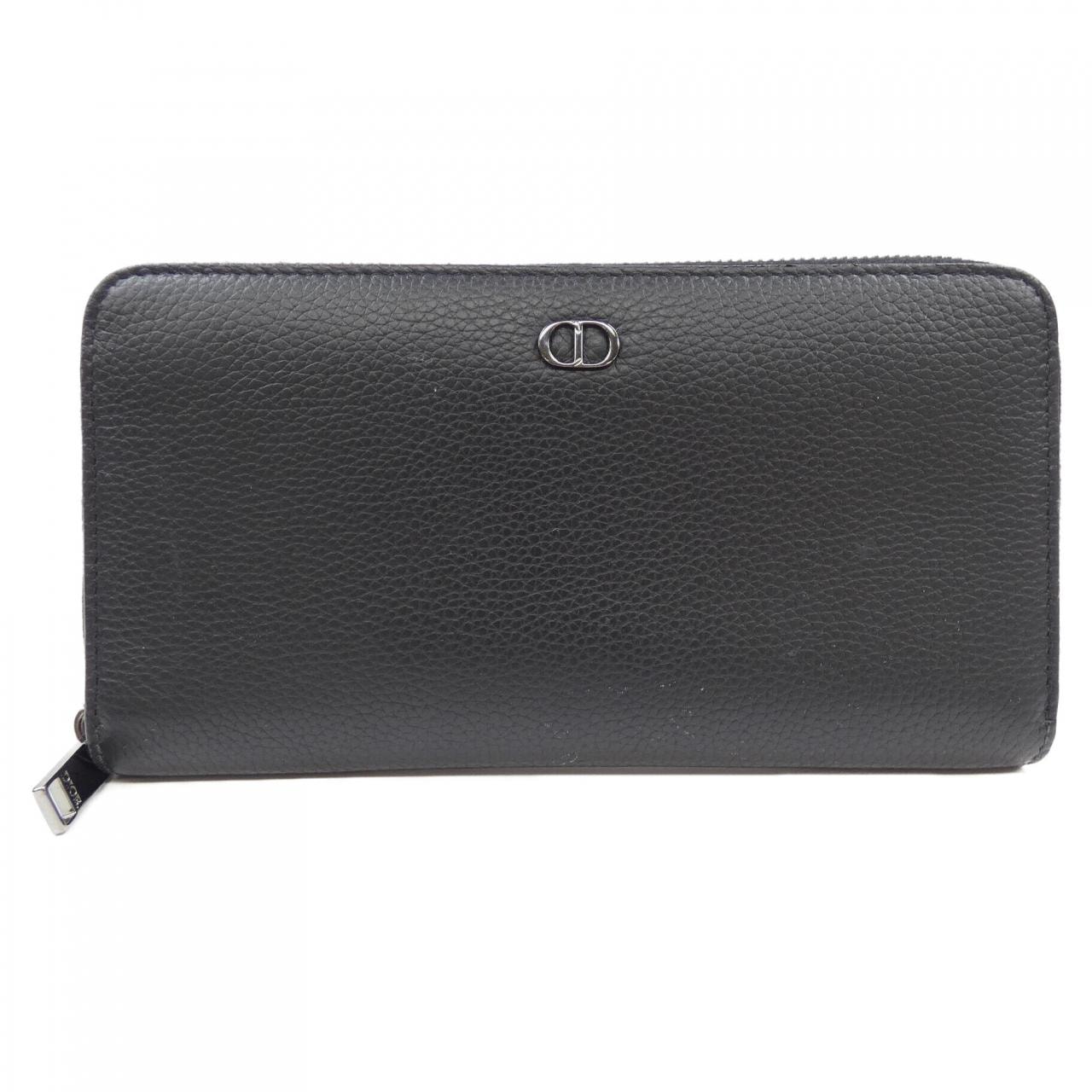 Dior Long Zip Wallet CD Icon Grained Calfskin "Black"