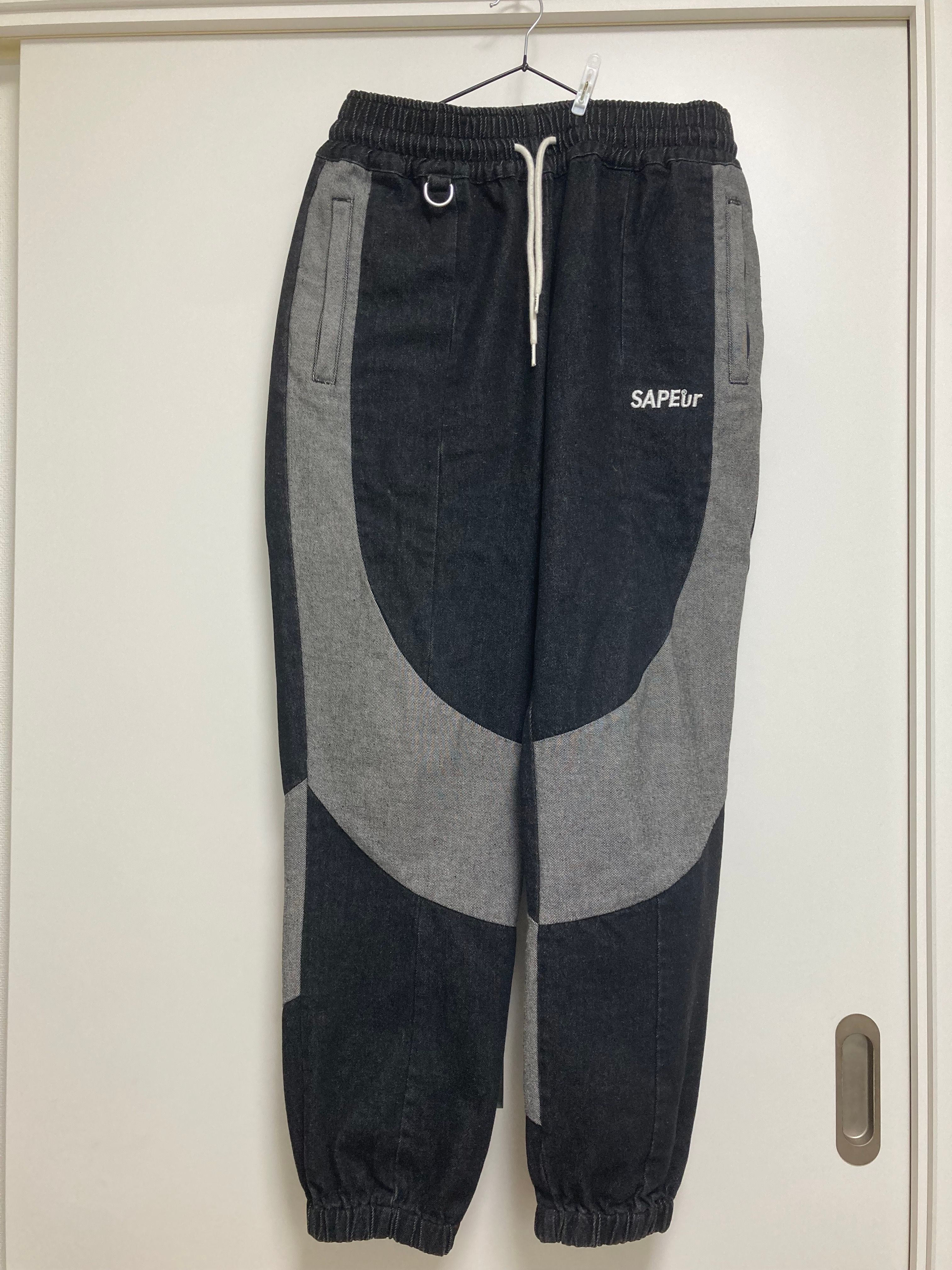 SAPEur DENIM TRACK PANTS "Black"