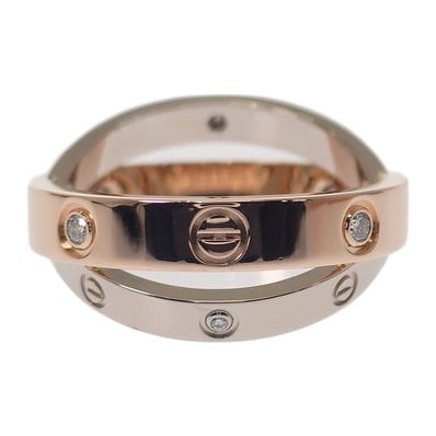 カルティエ CARTIER ビーラブ 7号 B4094347 リング K18ピンクゴールド K18ホワイトゴールド ゴールド ダイヤモンド 47 レディース【中古】【Aランク】