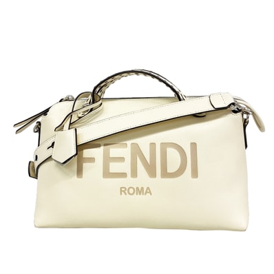 【6ke5075】フェンディ ハンドバッグ バイザウェイ レザー アイボリー シルバー金具 2wayバッグ【中古】レディース
