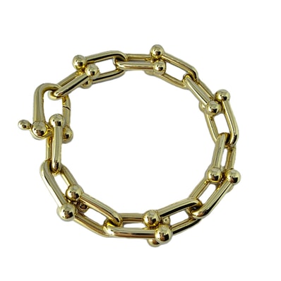 【値下げ】TIFFANY&Co. ティファニー ハードウェア ラージ リンク K18YG イエローゴールド 750 16cm 35.6g ブレスレット 60153072 K18イエローゴールド レディース【中古】