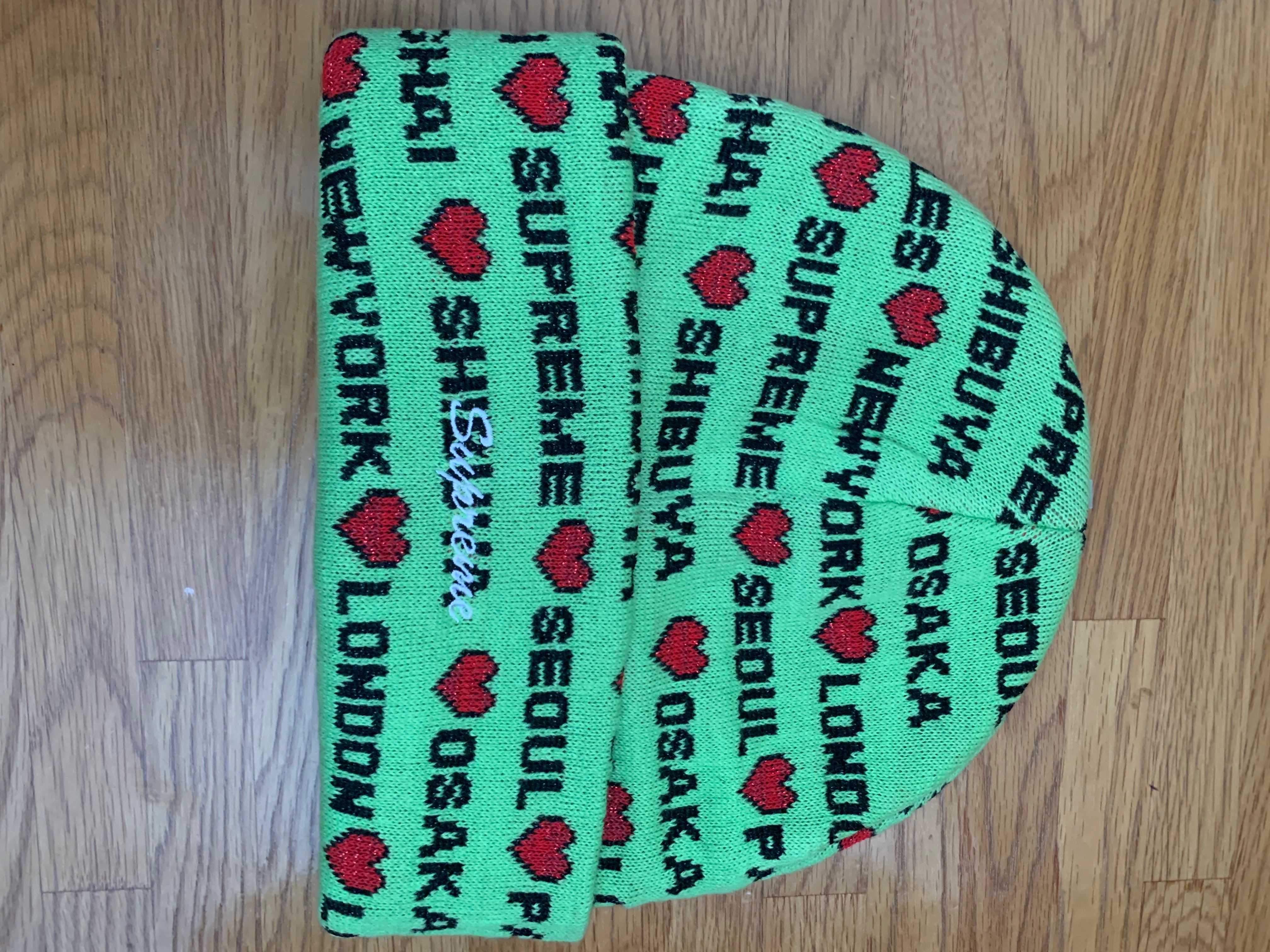 Supreme Hearts Beanie "Lime"
