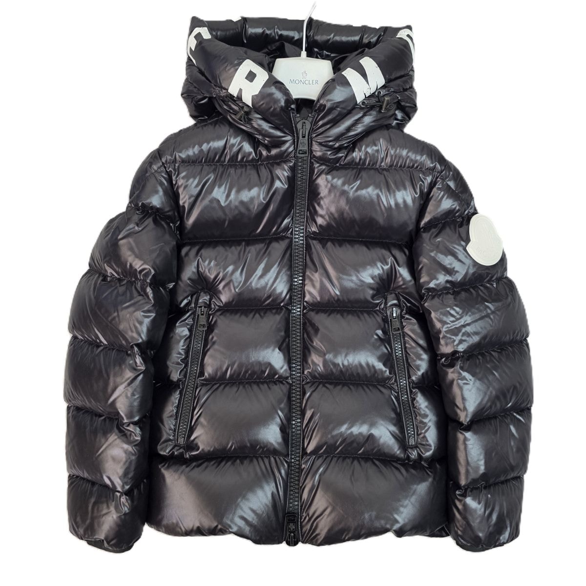 MONCLER モンクレール DUBOIS デュボア ロゴ プリント ダウンジャケット E20914131505 S ナイロン ブラック  メンズ【中古】