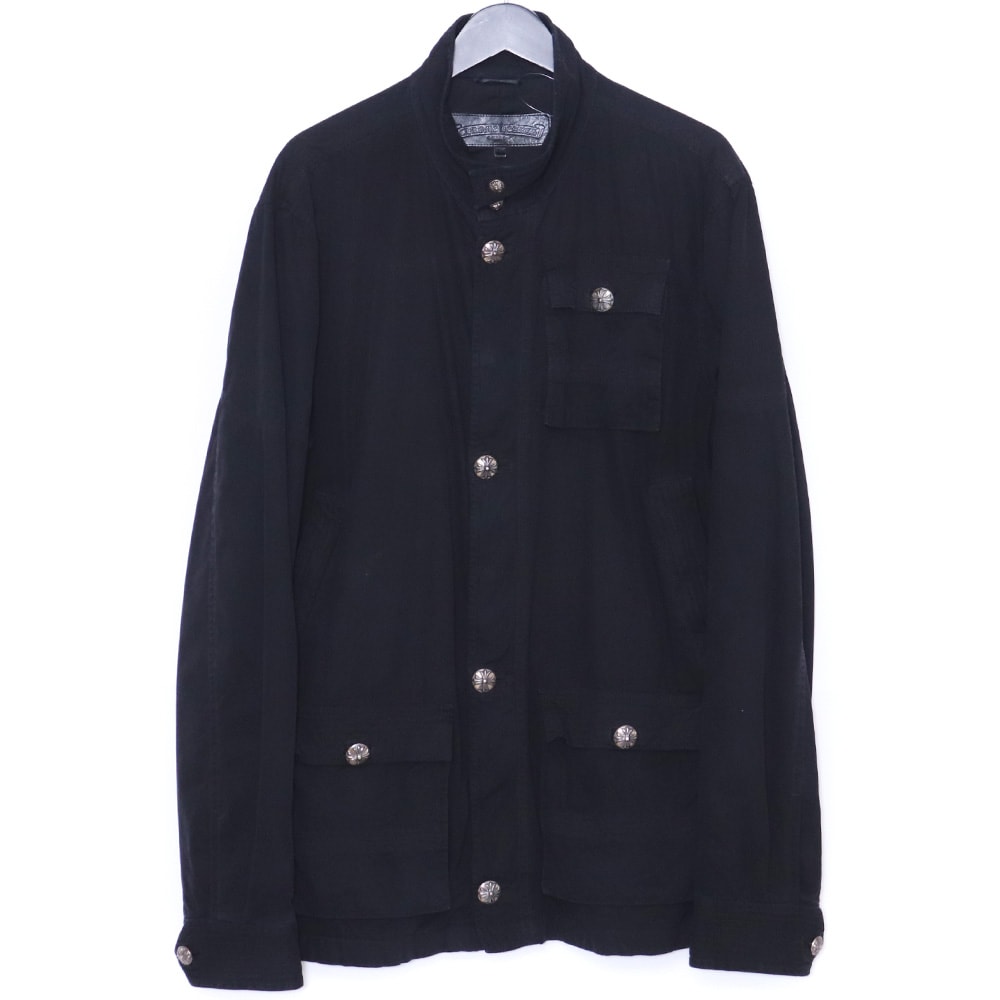 Chrome Hearts Cherry Bomb Lining Alpaca Fur Cross Button Military Jacket "Black"