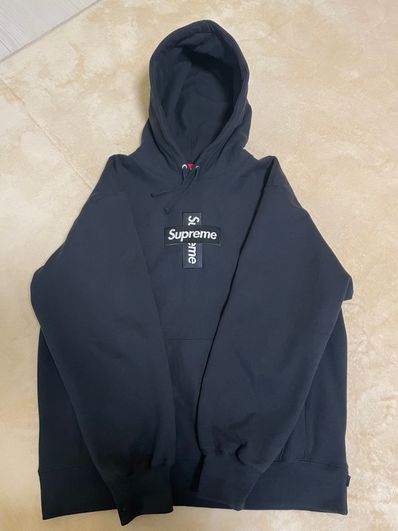 Supreme Cross Box Logo Hooded Sweatshirt "Black"