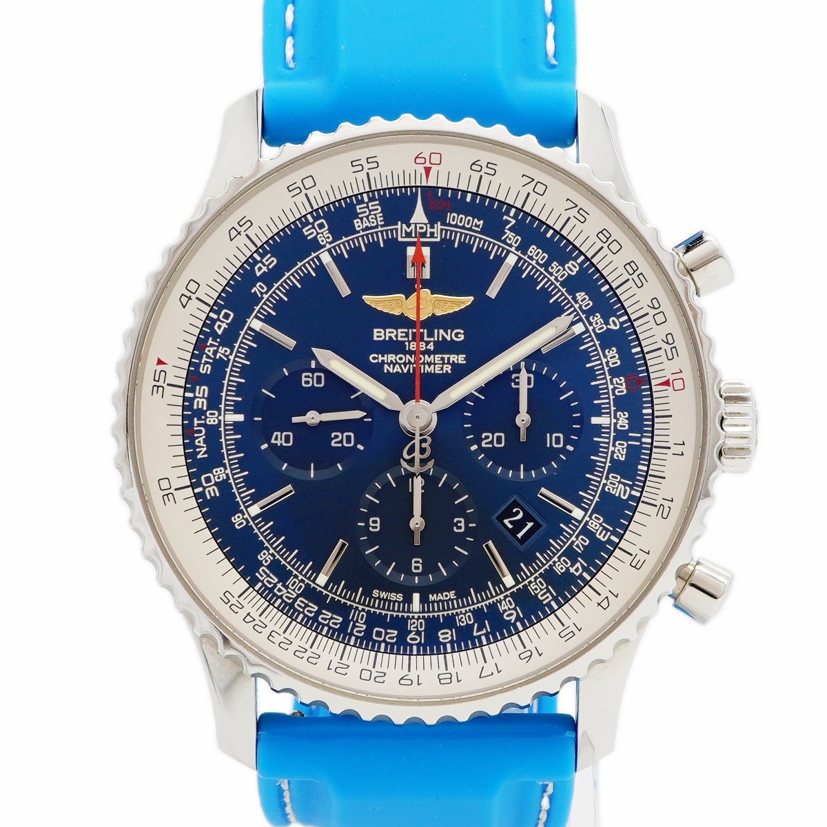 【6wda0002】ブライトリング ナビタイマー AB0127 青文字盤【中古】腕時計 メンズ