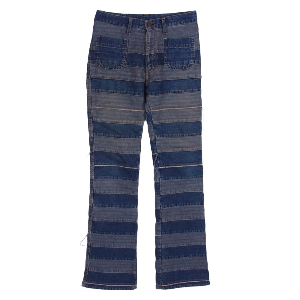 HYSTERIC GLAMOUR ヒステリックグラマー デニムパンツ 2AP-9632 00s KINKY JEANS ブーツカット ウミヘビ ツギハギ フレア ジーンズ デニム パンツ インディゴブルー系 M【中古】