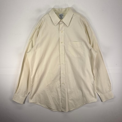 古着 ブルックスブラザーズ Brooks Brothers 長袖シャツ 胸ポケット L ホワイト系 無地 メンズ