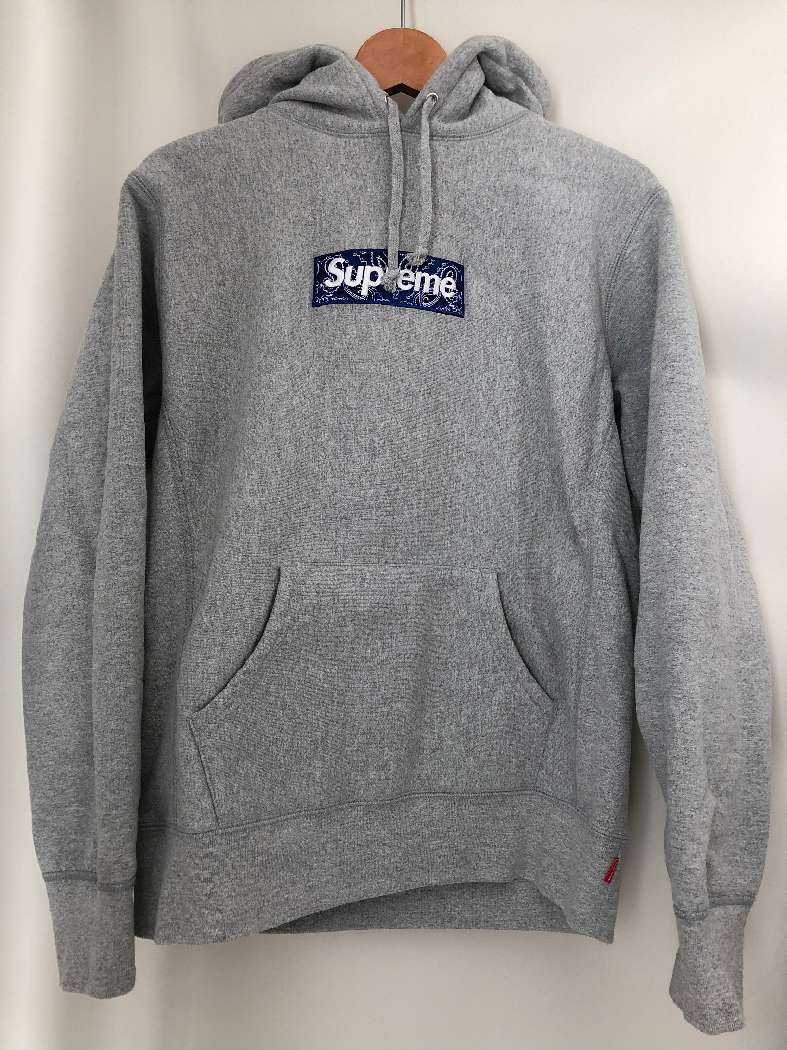 Supreme Bandana Box Logo Hooded Sweatshirt "Grey"