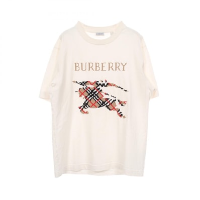 バーバリー BURBERRY クロスステッチナイト 半袖Tシャツ 衣料品 トップス コットン メンズ ホワイト系 / ベージュ系 【中古】