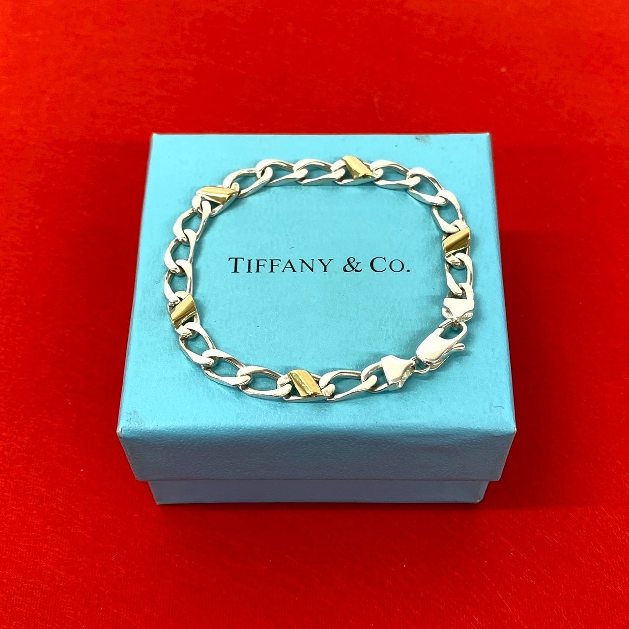TIFFANY&Co. ティファニー フィガロ ブレスレット シルバー925 K18ゴールド ブレスレット シルバー
 25024
