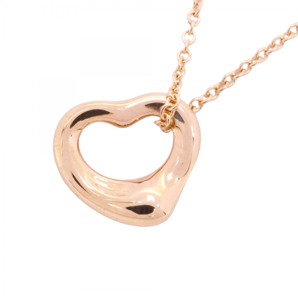 【6jdb0465】ティファニー ネックレス オープンハート K18PG ピンクゴールド【中古】レディース