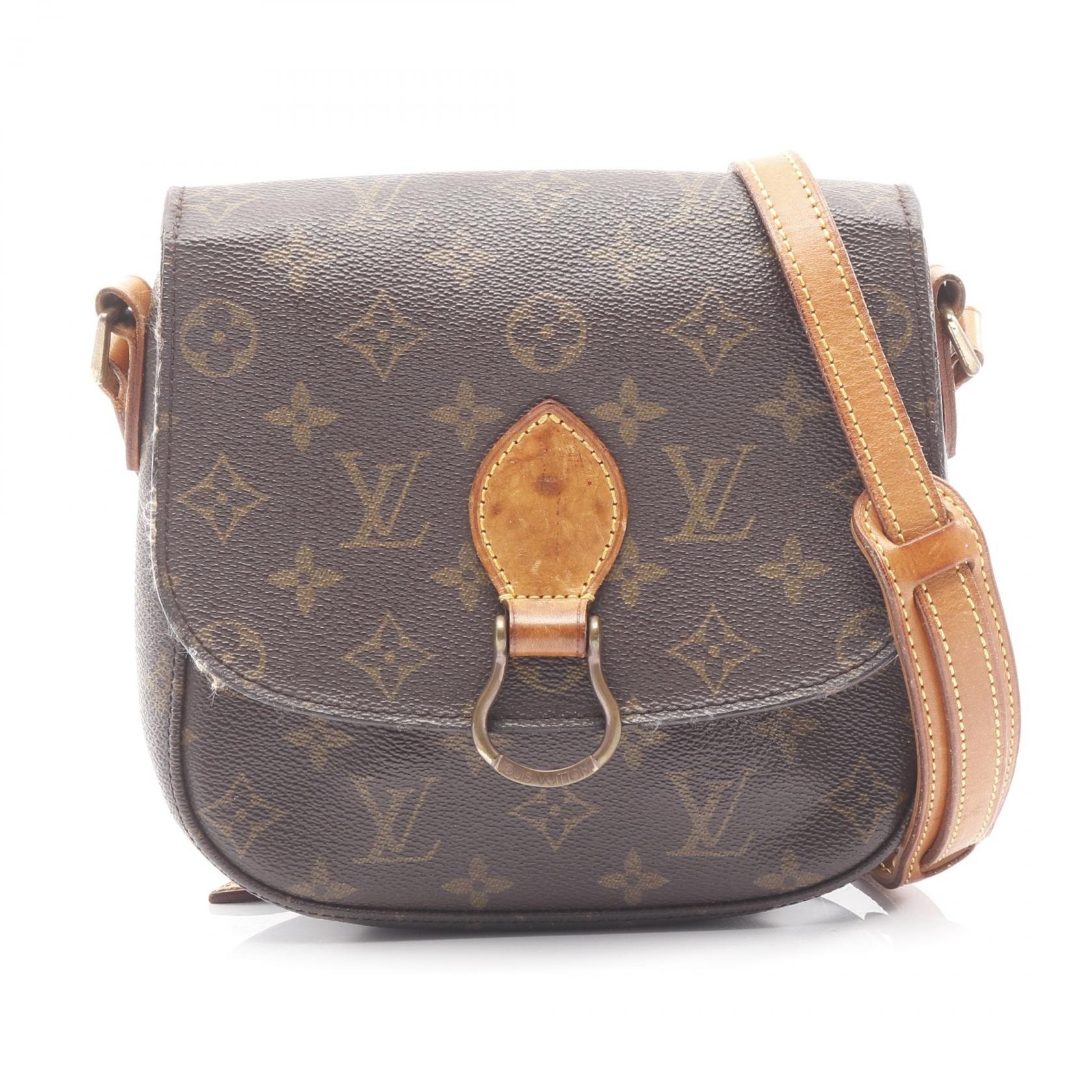 ルイ・ヴィトン LOUIS VUITTON サンクルーMM ショルダーバッグ バッグ PVCコーティングキャンバス レザー モノグラム レディース ブラウン系 M51243 【中古】
