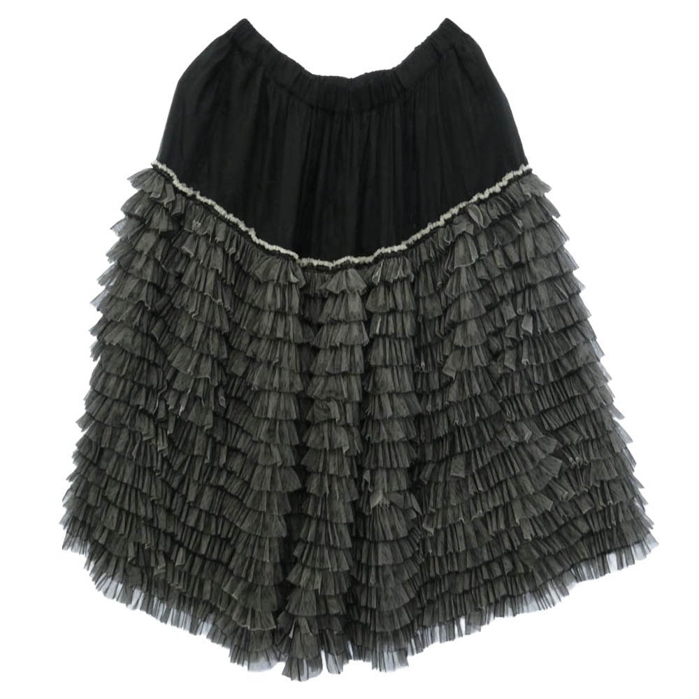 COMME des GARCONS コムデギャルソン 23AW 1L-S010 BLACK Layered Ruffle Skirt ブラック レイヤード ラッフル スカート ブラック系 S【極上美品】【中古】