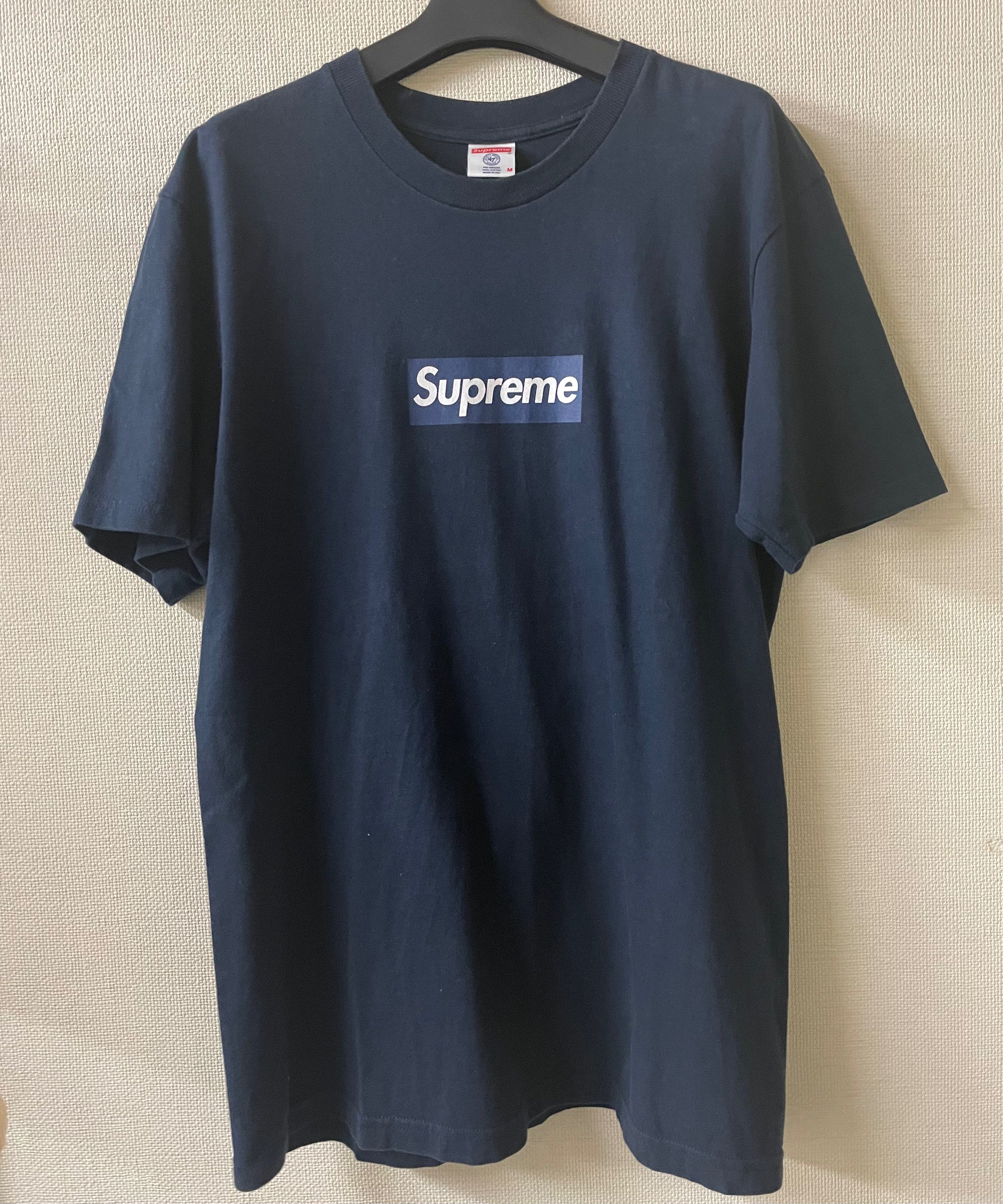 Supreme New York Yankees Box Logo Tee "Navy"