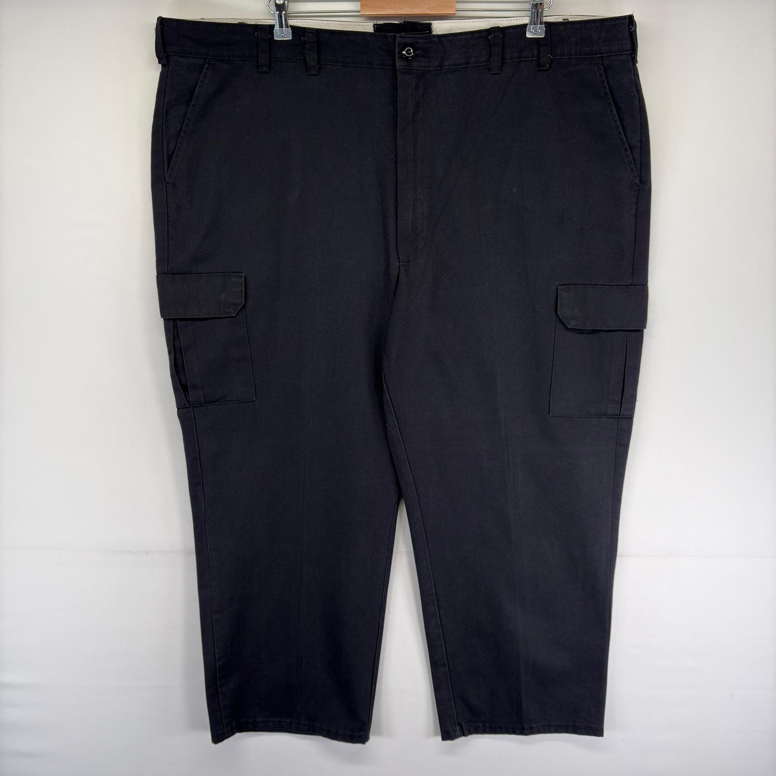 古着 レッドキャップ RED KAP パンツ ワーク カーゴ ワンポイント ジップフライ 大きいサイズ w48 L32  ブラック系 メンズ