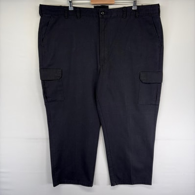 古着 レッドキャップ RED KAP パンツ ワーク カーゴ ワンポイント ジップフライ 大きいサイズ w48 L32 ブラック系 メンズ