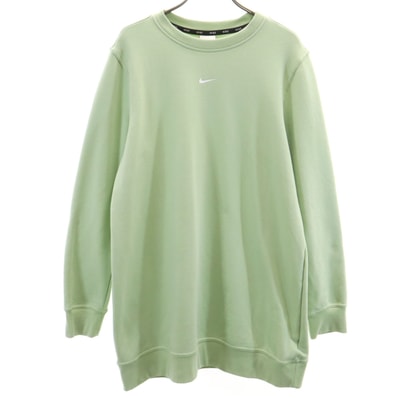 NIKE ナイキ 長袖 チュニック丈 スウェット L 黄緑系