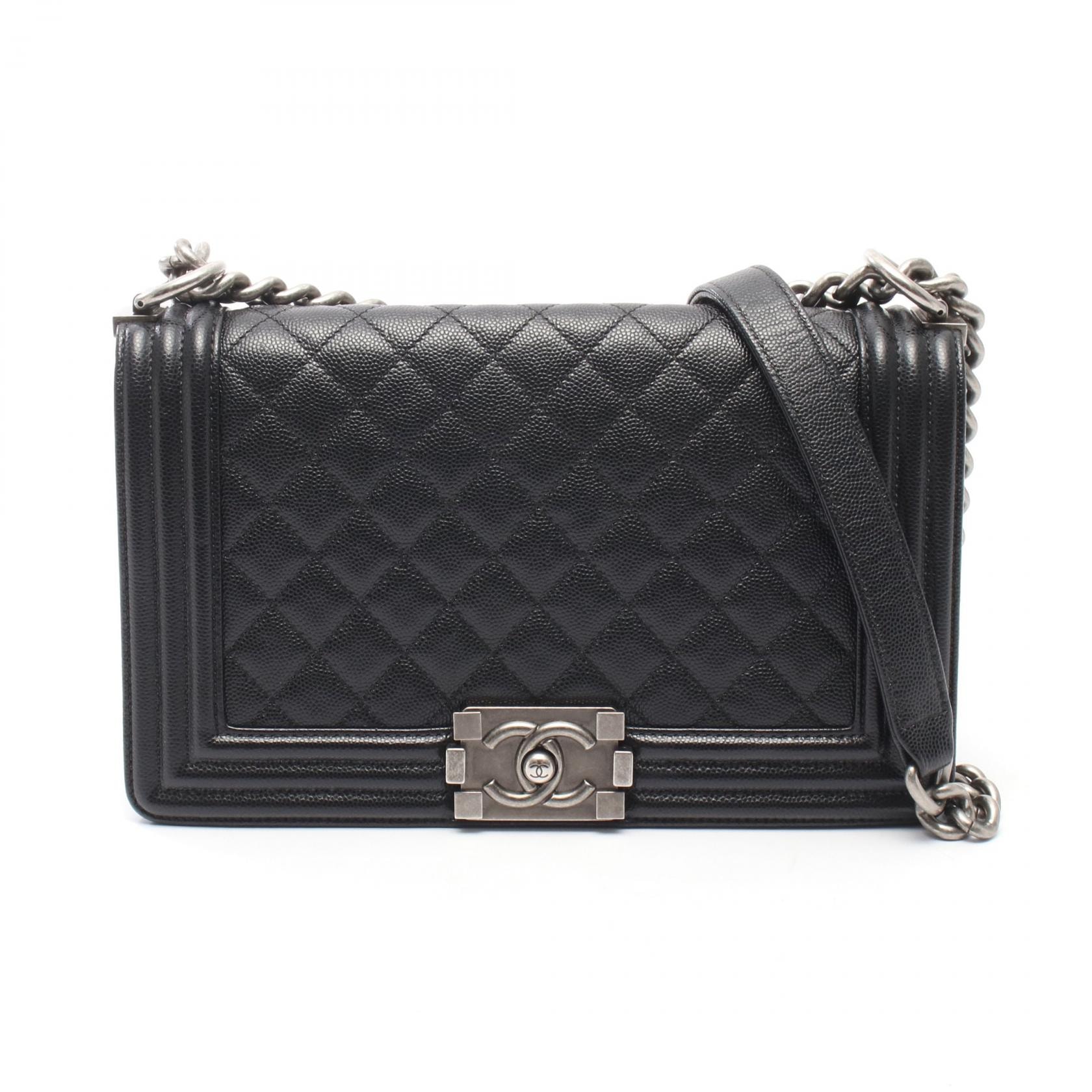 シャネル CHANEL ボーイシャネル ショルダーバッグ バッグ キャビアスキン(グレインドカーフ) レディース ブラック系 A67086 【中古】