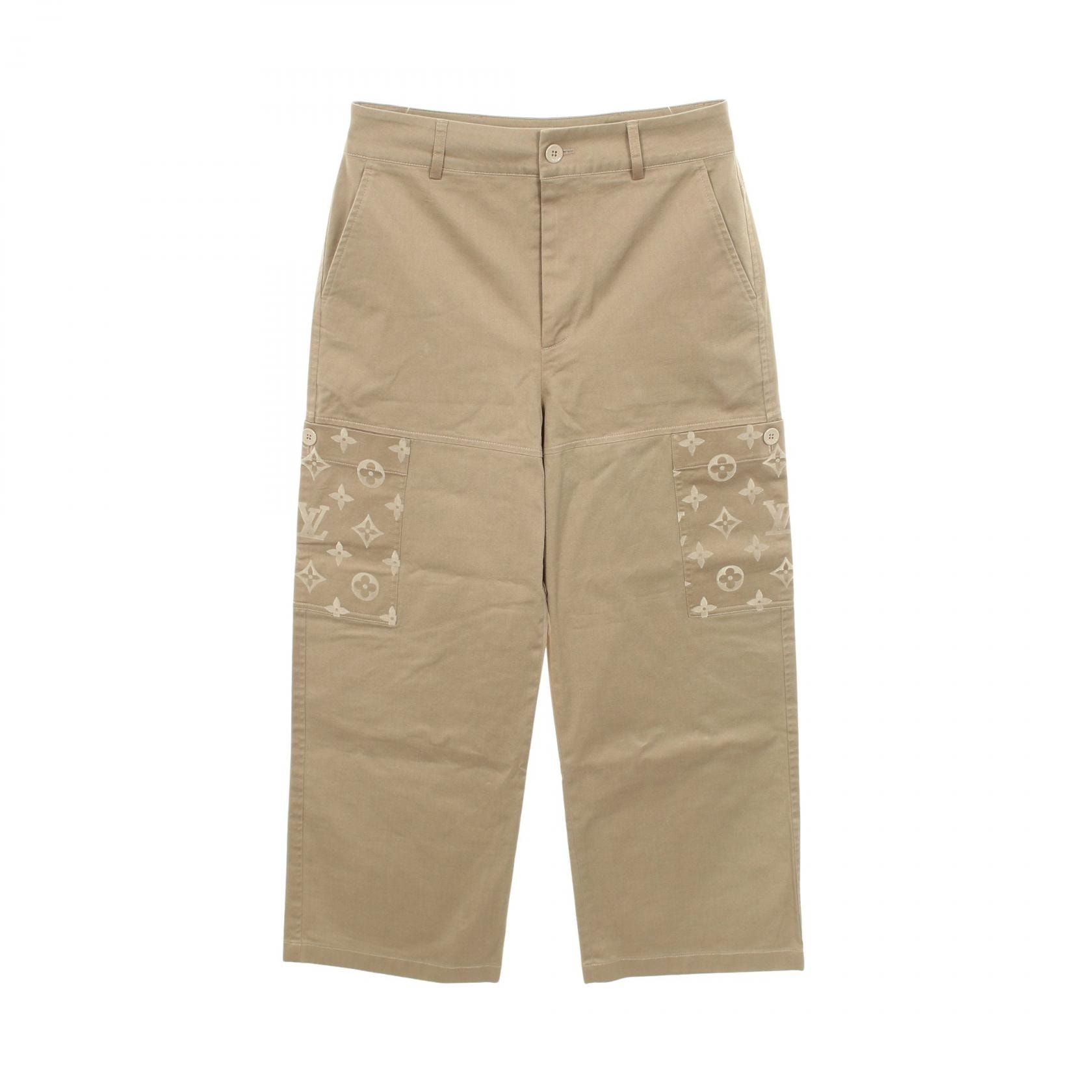 ルイ・ヴィトン LOUIS VUITTON モノグラムフロックポケット ワークパンツ カーゴパンツ 衣料品 ボトムス コットン メンズ ベージュ系 RM242MQ FUG HQP45W 【中古】