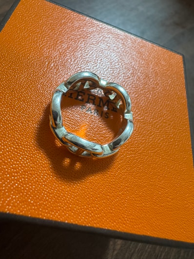 Hermes Chaine D'ancre Enchainee Ring Small Model "Silver"