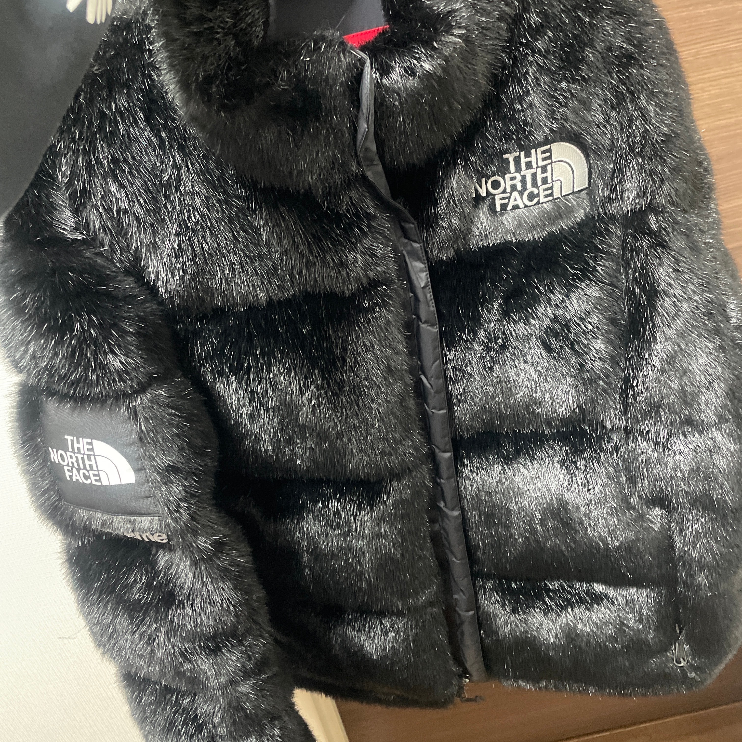 Supreme x The North Face Faux Fur Nuptse Jacket "Black"