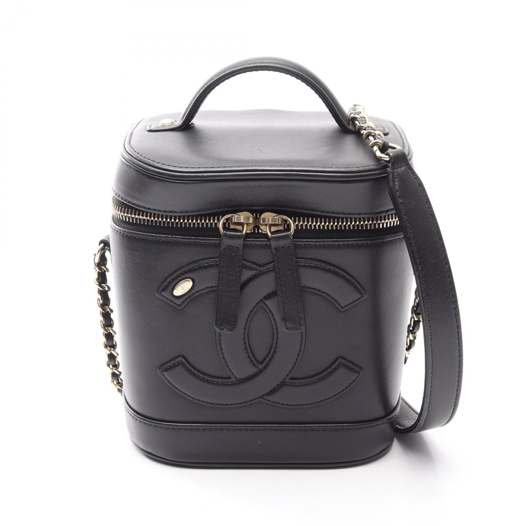 シャネル CHANEL ココマーク 2WAY ハンドバッグ バッグ ラムスキン(羊革) レディース ブラック系 【中古】