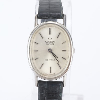 ■美品 オメガ OMEGA デビル リザード エンボス腕時計 レザー