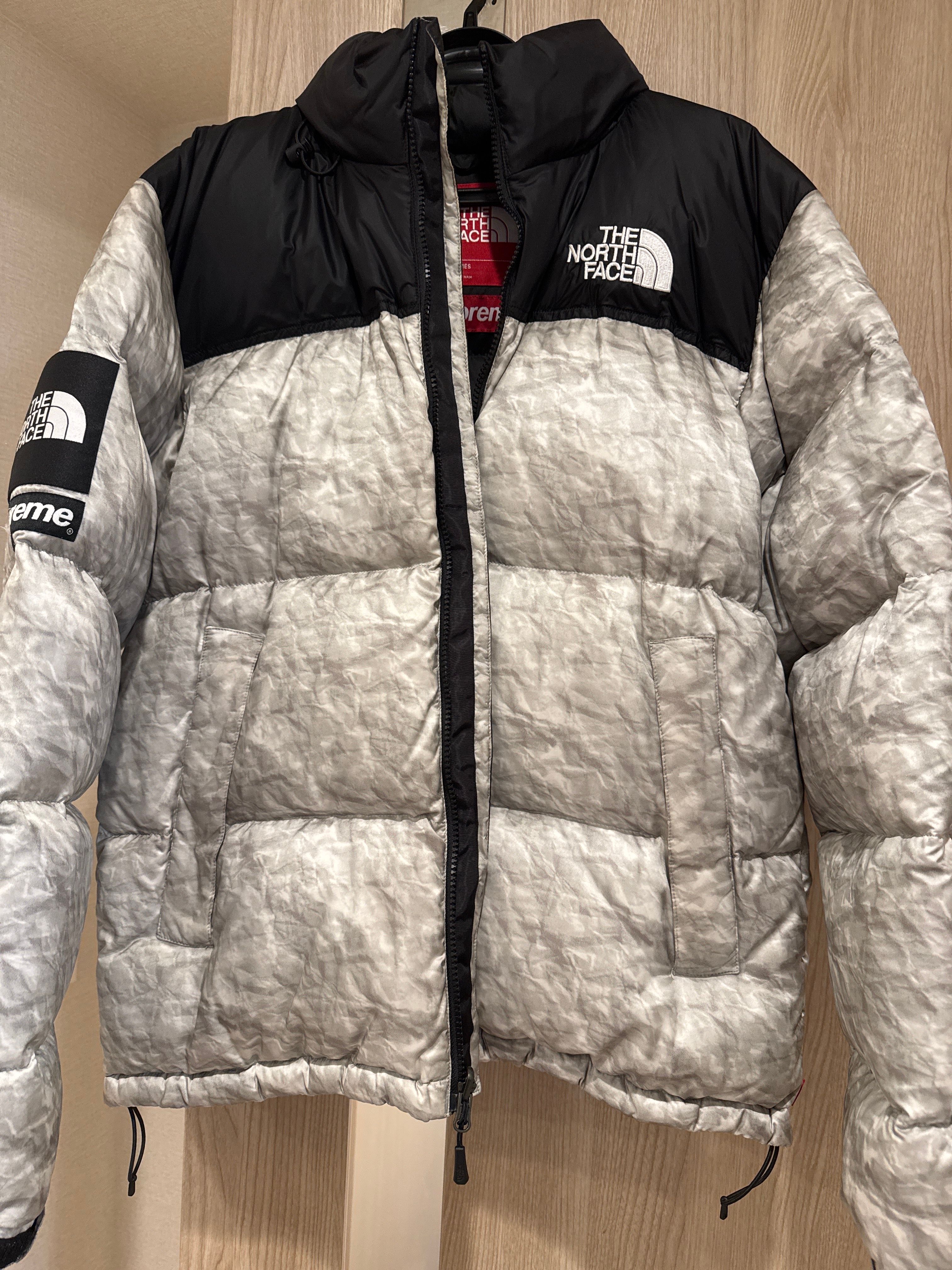 Supreme x The North Face Nuptse Jacket "White Paper Print"