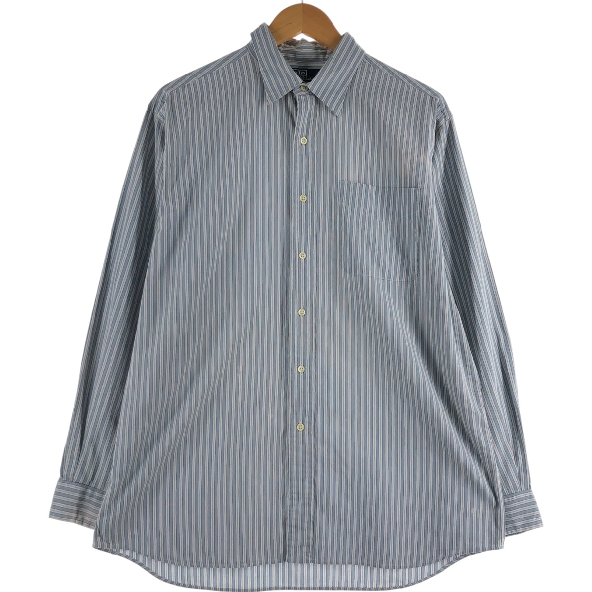 古着 ラルフローレン Ralph Lauren LOWELL SPORT 長袖 コットンストライプシャツ メンズL相当/eaa555123