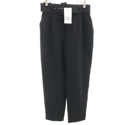 未使用 ZARA ザラ ハイウエスト テーパードパンツ S ブラック