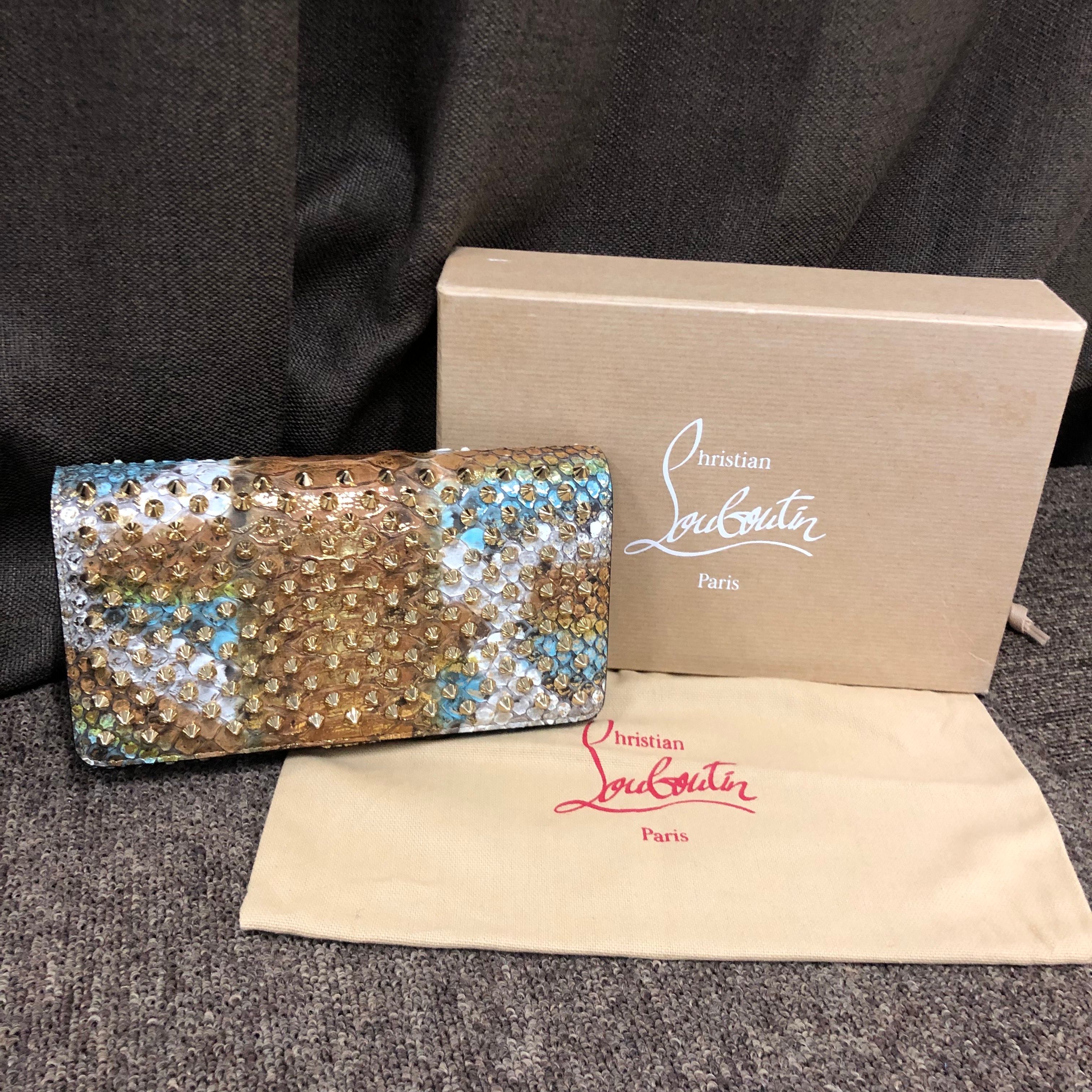 Christian Louboutin Macaron Lock Studs Spike Wallet "Multi"