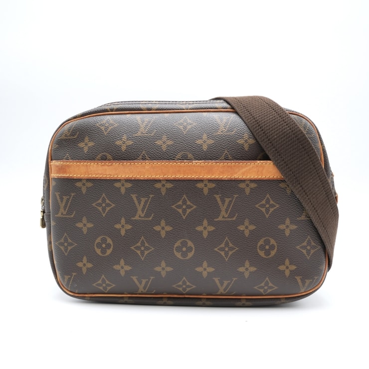 LOUIS VUITTON(ルイ・ヴィトン)リポーターPM ヴィンテージ ショルダーバッグ モノグラム ブラウン 斜め掛け ダブルファスナー レディース【中古】