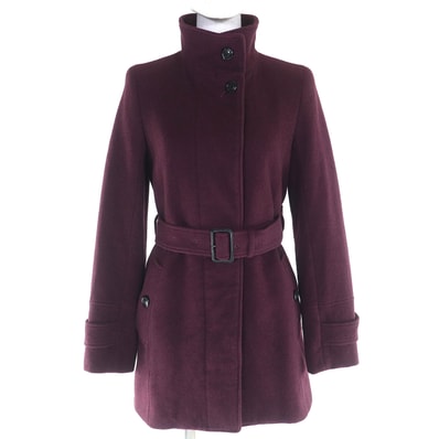 美品 バーバリーロンドン 裏地チェック柄 ロゴボタン スタンドカラー 38