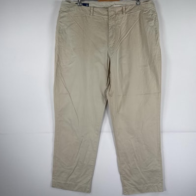 古着 ポロバイラルフローレン Polo by Ralph Lauren チノパンツ ポロチノ スラックス 大きいサイズ テーパード w40 L30 ベージュ メンズ