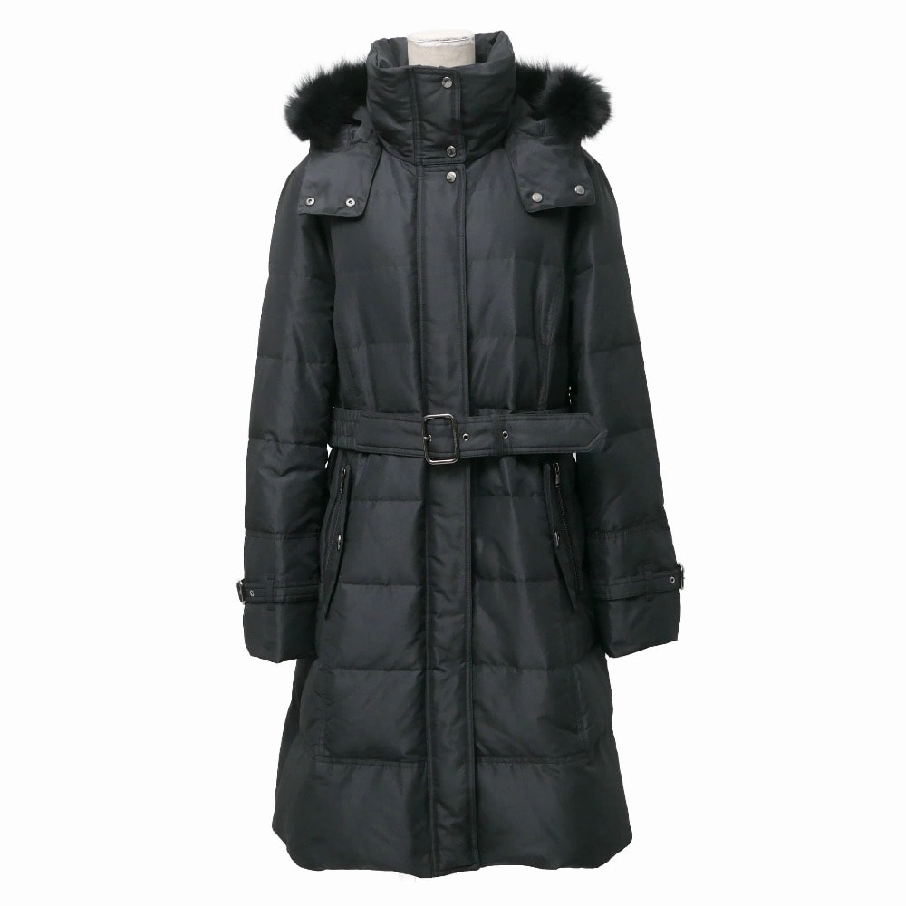 ■美品■BURBERRY バーバリー コート サイズ48 フォックスファー ダウンコート 中綿 ベルテッド ブランド古着【中古】20260318/RA8427