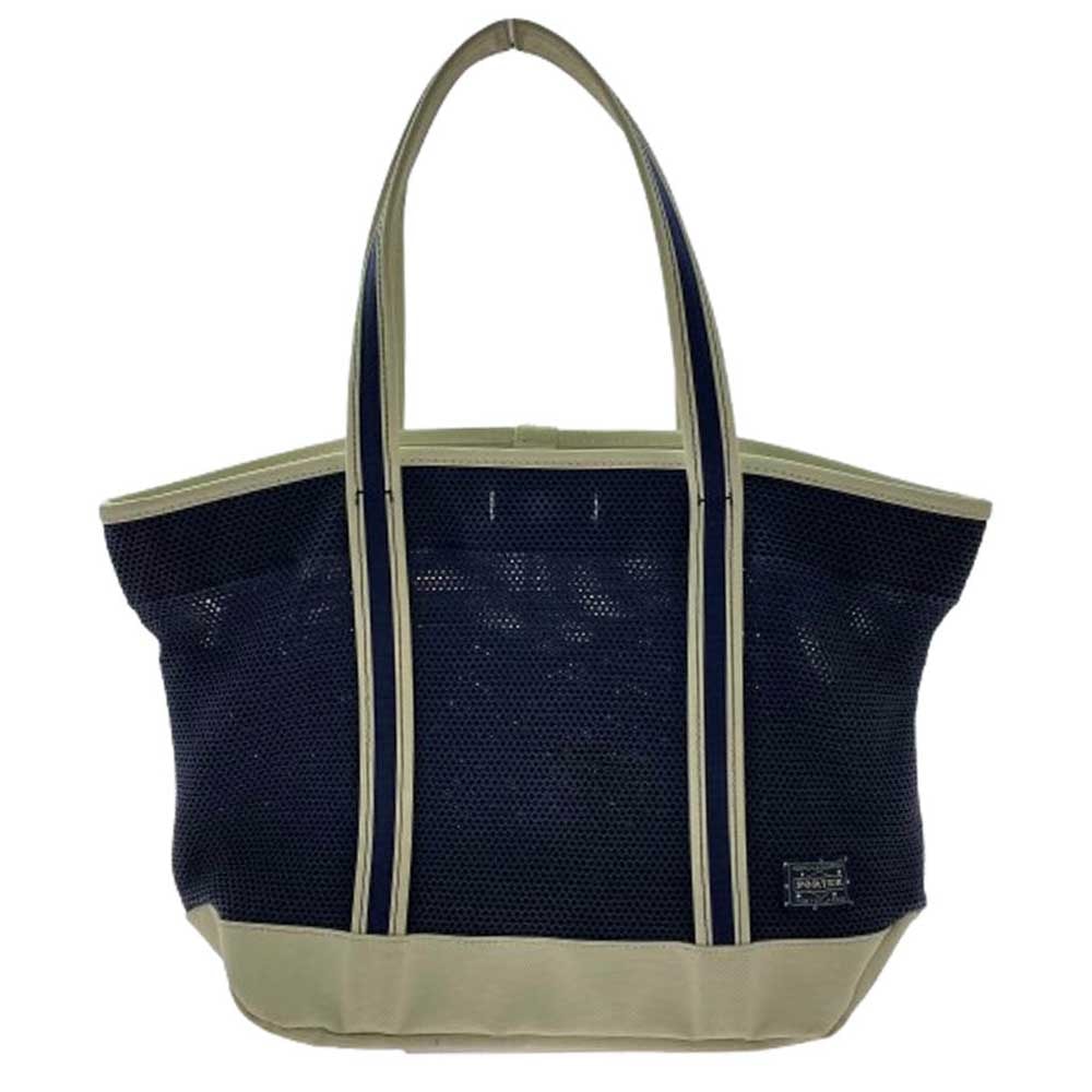PORTER ポーター ハンドバッグ GIRL BOYFRIEND MESH TOTE BAG ガール ボーイ フレンド メッシュ トート バッグ ベージュ系 ネイビー系【中古】