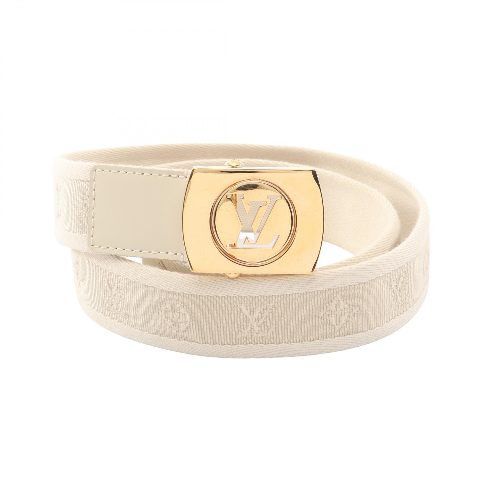 ルイ・ヴィトン LOUIS VUITTON サンチュール フォーチューン モノグラム ベルト 衣料品 キャンバス レザー GP レディース アイボリー系 / ゴールド系 M6973 【中古】